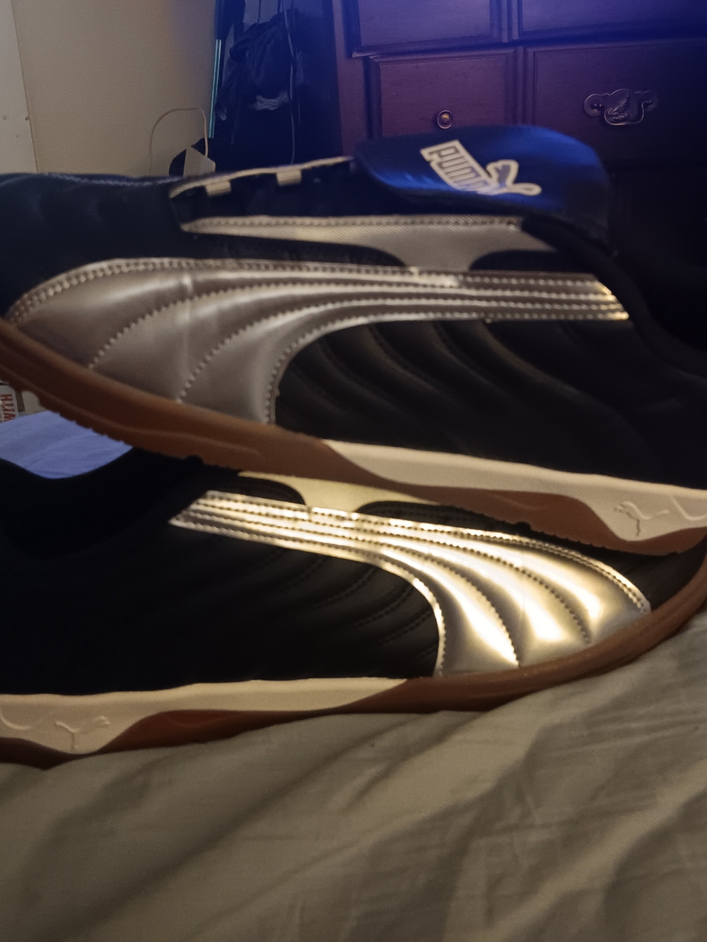 Puma Men's Black & Silver Slip-On Athletic Shoes with Gum Outsole